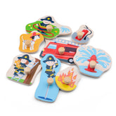 New Classic Toys - Puzzle à Piques - 8 Pièces - Brigade de Pompiers - Jouets d'Activité pour Bébé